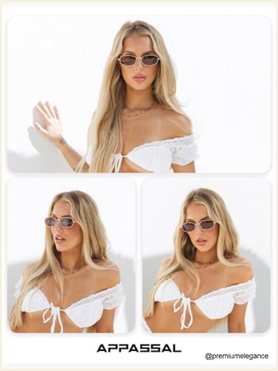Retro Oval Sunglasses Unisex Vintage 90s Rectangle UV400 Protection